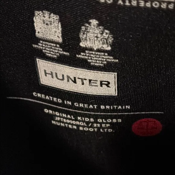 Hunter Black Rain Boots Size 4
