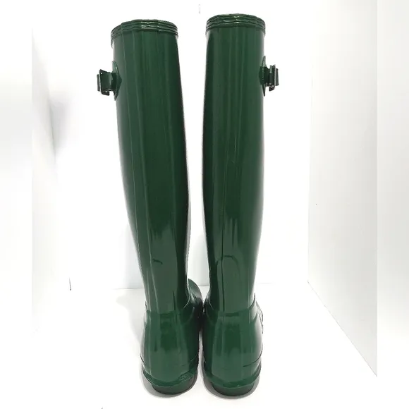 Hunter Original Tall Boots, Green, Size 8| EUR 39