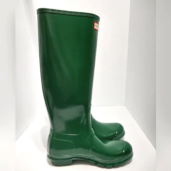 Hunter Original Tall Boots, Green, Size 8| EUR 39