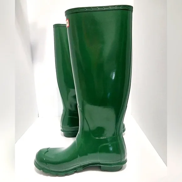 Hunter Original Tall Boots, Green, Size 8| EUR 39