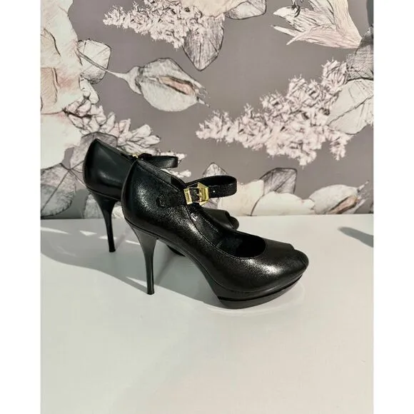 Ilene Berg The Sydney Black Peep Toe Mary Jane Heels