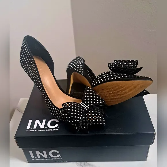 INC INTERNATIONAL COMCEPTS KENJA BLACK WOMENS SHOES SIZE 6M NEW WITH BOX.