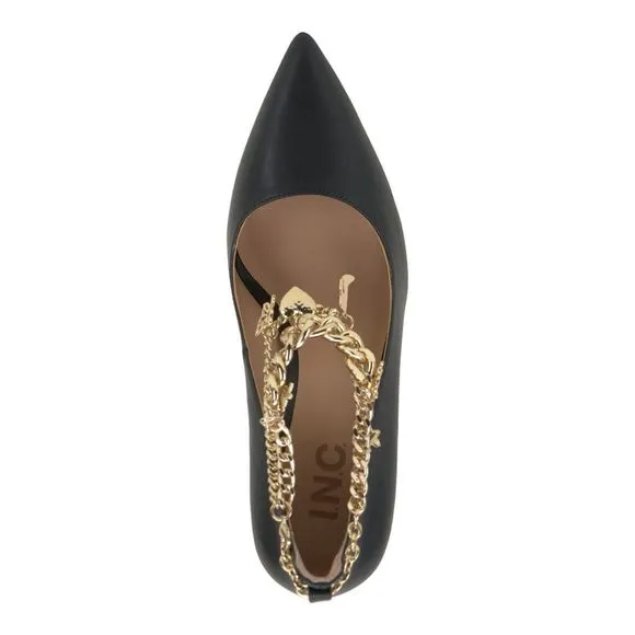 INC Womens Black Chained Charm Syira Pointed Toe Stiletto Heels Shoes 10 M