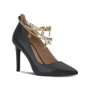 INC Womens Black Chained Charm Syira Pointed Toe Stiletto Heels Shoes 10 M