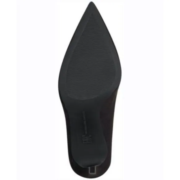 INC Womens Black Sadelle Pointed Toe Stiletto Buckle Dress Pumps Shoes 7.5 M