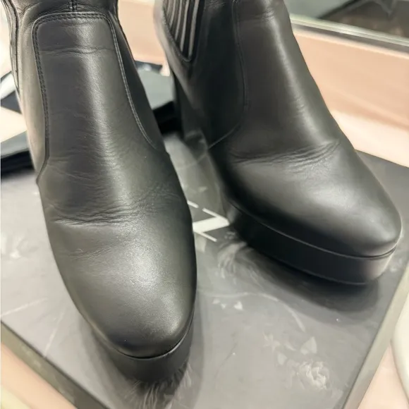 INEZ Black Leather Pilar Boot