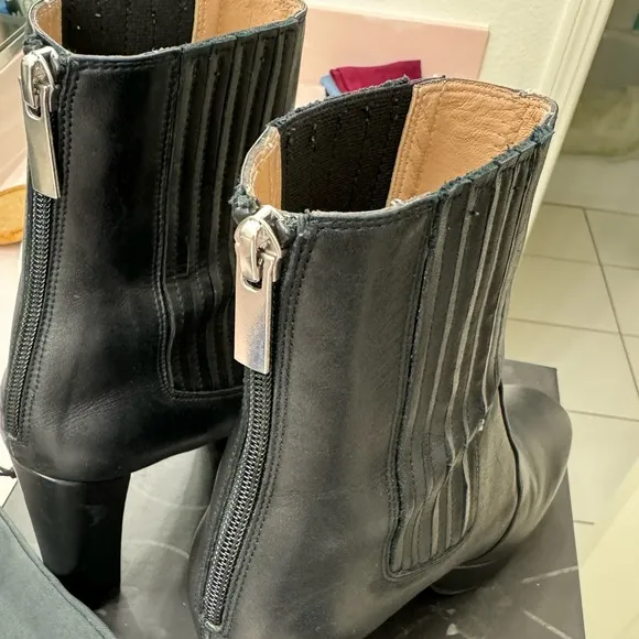 INEZ Black Leather Pilar Boot