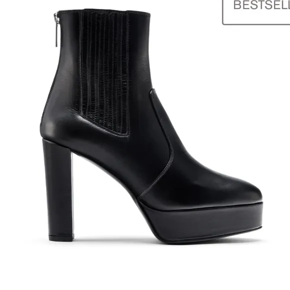 INEZ Black Leather Pilar Boot