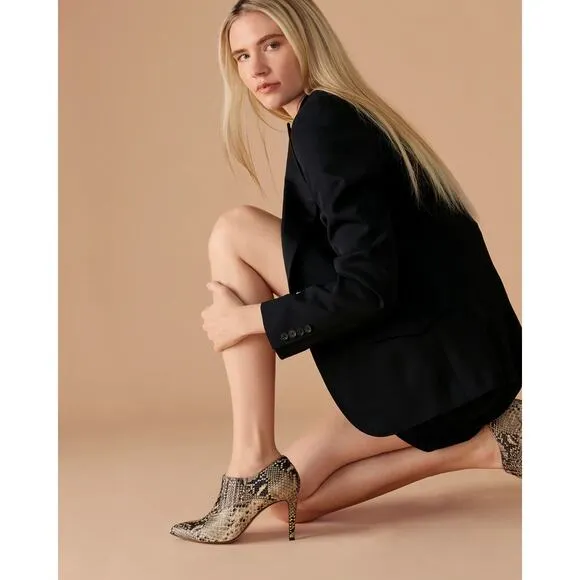 INEZ Marisol 90 in Natural Snake Emboss Ankle Boot Bootie Sz 9 Tan Black Python