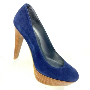 IOB Stuart Weitzman Blue Suede Stiletto Pumps