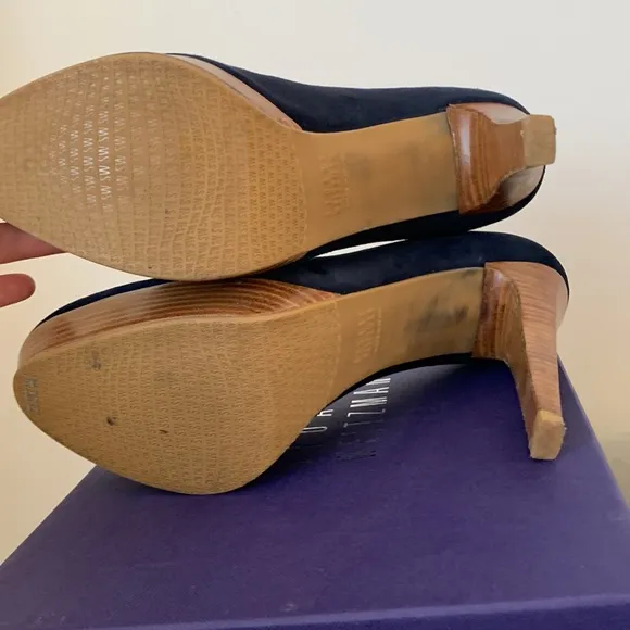IOB Stuart Weitzman Blue Suede Stiletto Pumps