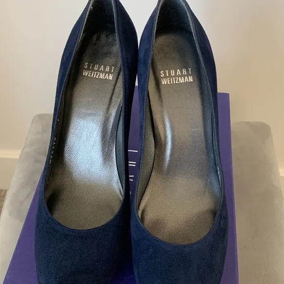 IOB Stuart Weitzman Blue Suede Stiletto Pumps