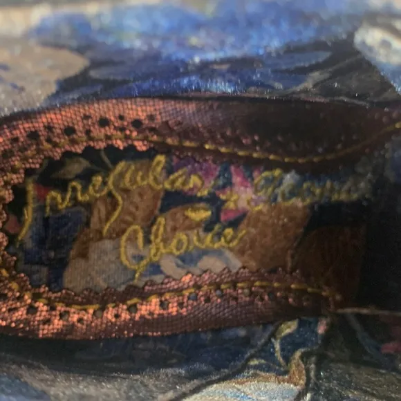 Irregular Choice Blair Elfglow black snakeskin floral print ankle boots