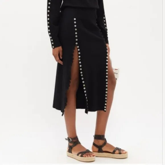 ISABEL MARANT Melyz Black Leather Espadrille Platform Sandals 36