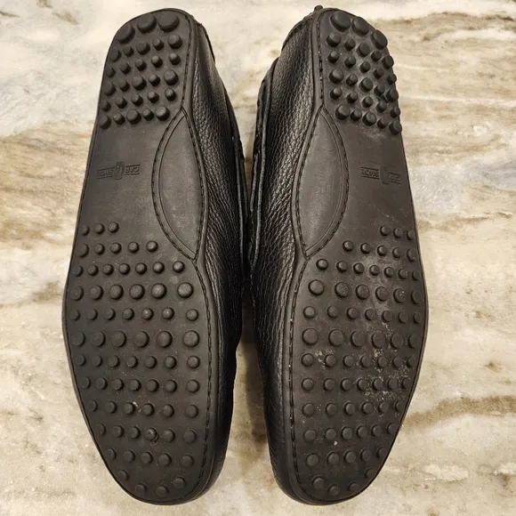 Italian!! The Original Car Shoe Made in Italy Black pebble leather Mens 9.5