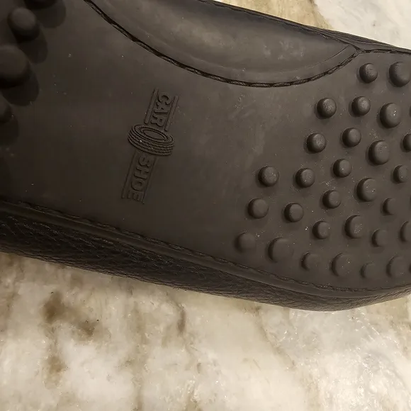 Italian!! The Original Car Shoe Made in Italy Black pebble leather Mens 9.5