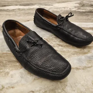 Italian!! The Original Car Shoe Made in Italy Black pebble leather Mens 9.5