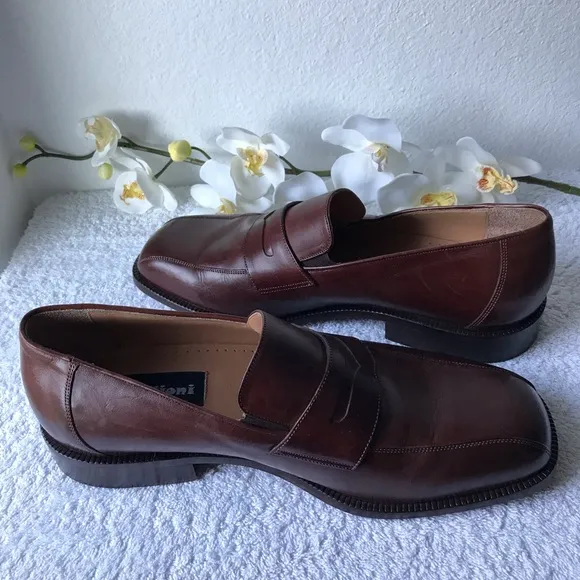 Italy Zillioni Men Dress brown leather Shoes Size 8.5