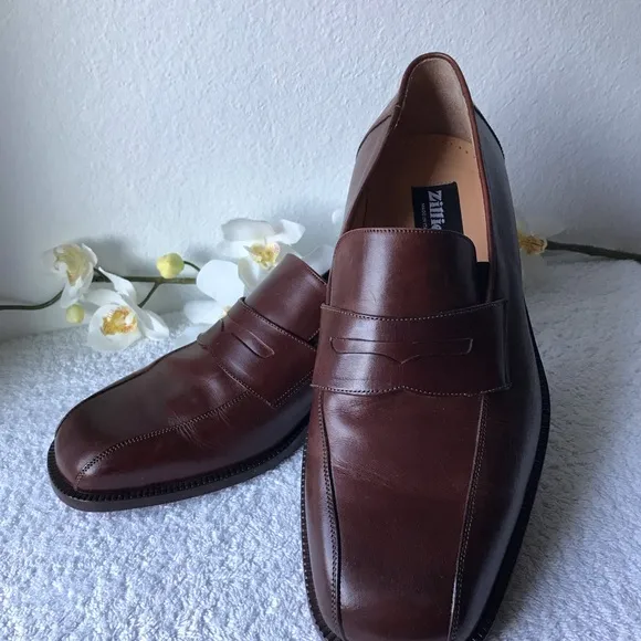Italy Zillioni Men Dress brown leather Shoes Size 8.5