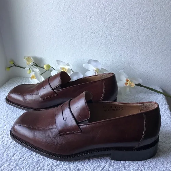 Italy Zillioni Men Dress brown leather Shoes Size 8.5