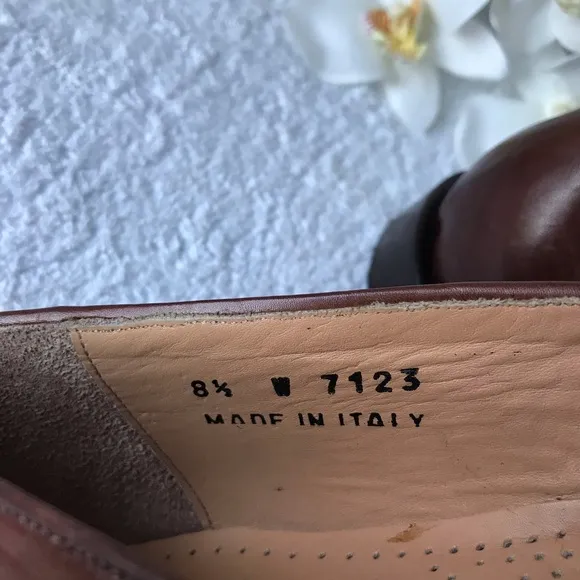 Italy Zillioni Men Dress brown leather Shoes Size 8.5