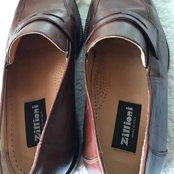 Italy Zillioni Men Dress brown leather Shoes Size 8.5