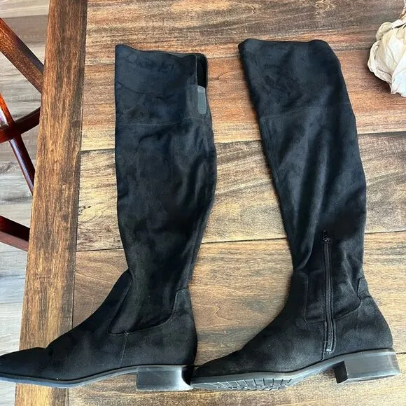 Ivanka Trump over‎ the knee black suede boots size 8.5M