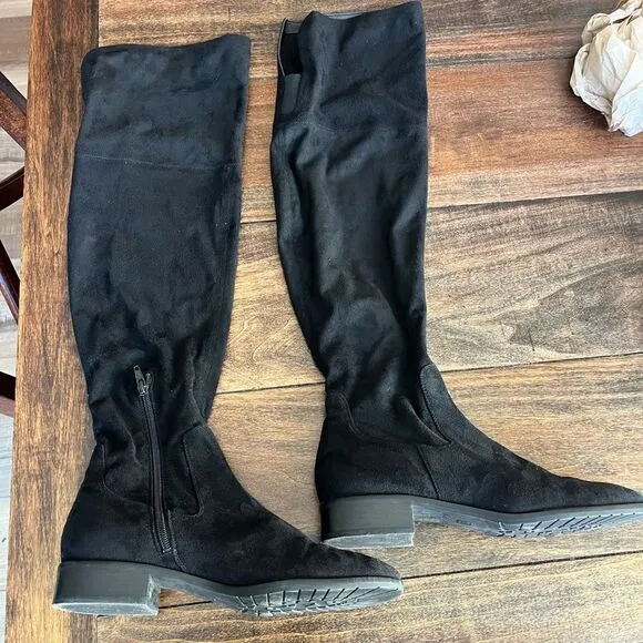 Ivanka Trump over‎ the knee black suede boots size 8.5M