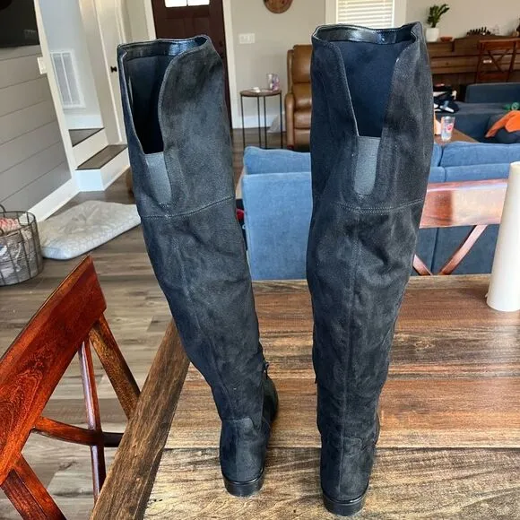 Ivanka Trump over‎ the knee black suede boots size 8.5M