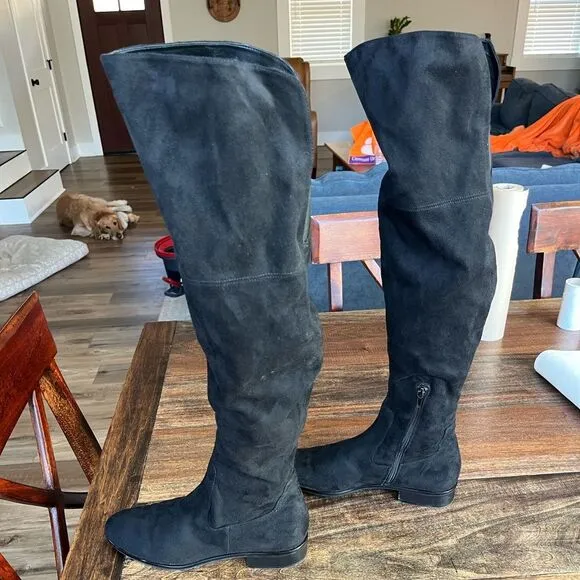 Ivanka Trump over‎ the knee black suede boots size 8.5M