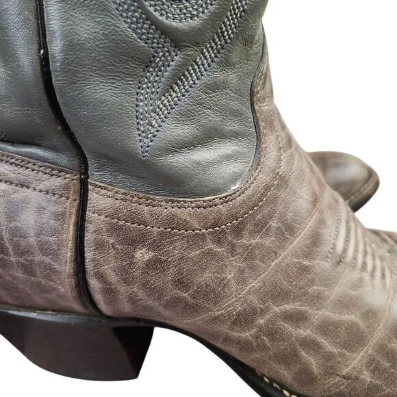 J. Chisholm handcrafted exotic gray elephant boots Sz 6 women's