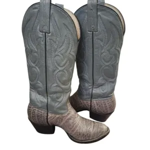 J. Chisholm handcrafted exotic gray elephant boots Sz 6 women's