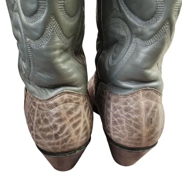 J. Chisholm handcrafted exotic gray elephant boots Sz 6 women's