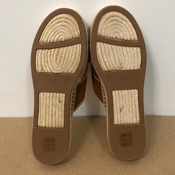 J. Crew Cross Strap Espadrille Slides Sandals Size 10.5