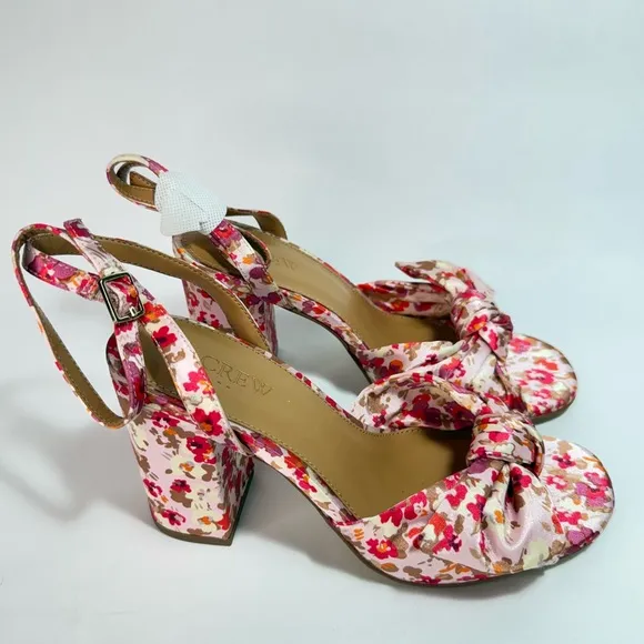 J. Crew Ditsy Floral Print Peep Toe Heeled Sandals NWOT