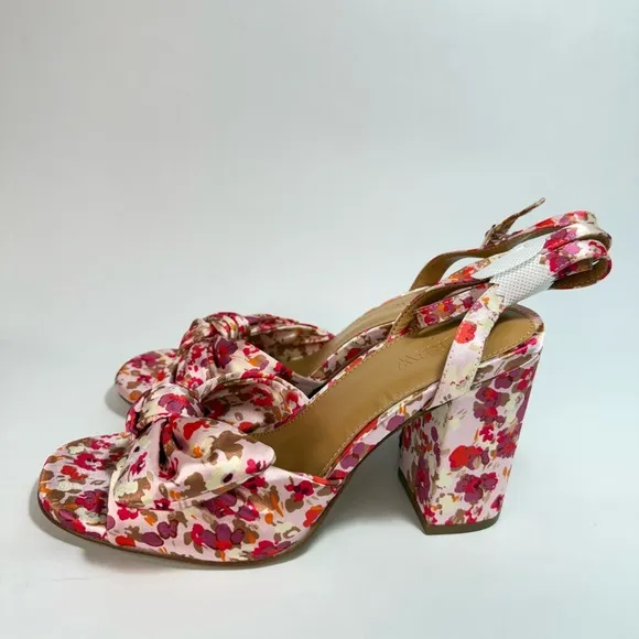 J. Crew Ditsy Floral Print Peep Toe Heeled Sandals NWOT