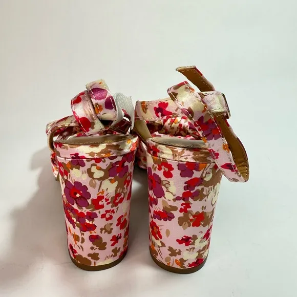 J. Crew Ditsy Floral Print Peep Toe Heeled Sandals NWOT