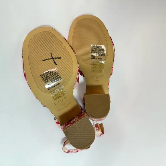J. Crew Ditsy Floral Print Peep Toe Heeled Sandals NWOT