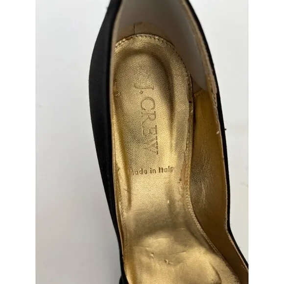 J. Crew Heels 8 Satin Peep Toe Twist Front Quiet Luxury Preppy Chic Old Money