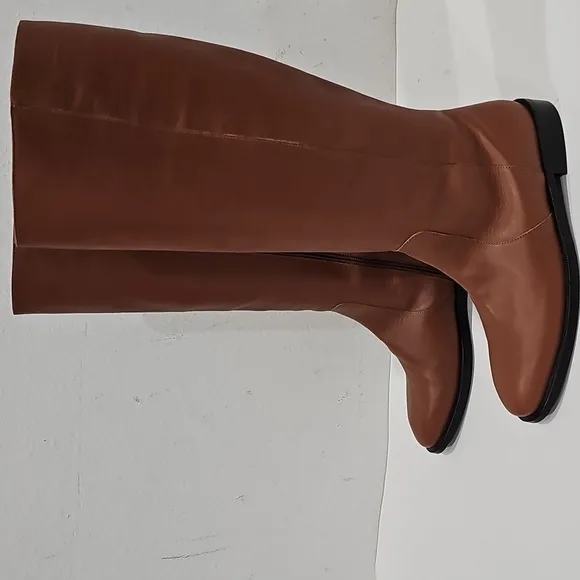 J CREW Leather Riding Boots  Rich Caramel low heel  Size 8