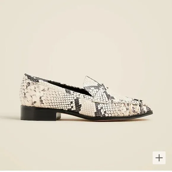 J. Crew Maison ruched loafers in snake-embossed Italian leather