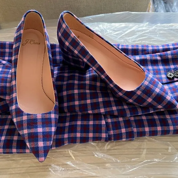J CREW PLAID REGENT BLAZER SIZE 8 NWT   THE SHOES SIZE 7 NWOT
