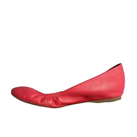 J. Crew Shoes J. Crew Cece Red Poppy Leather Ballet Flats Size 7
