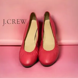 J. Crew Shoes J. Crew Cece Red Poppy Leather Ballet Flats Size 7