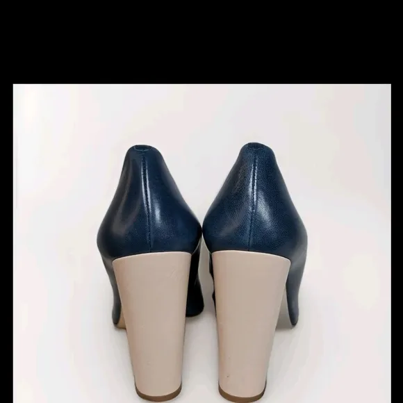 J. Crew Women's Navy and Cream Heels