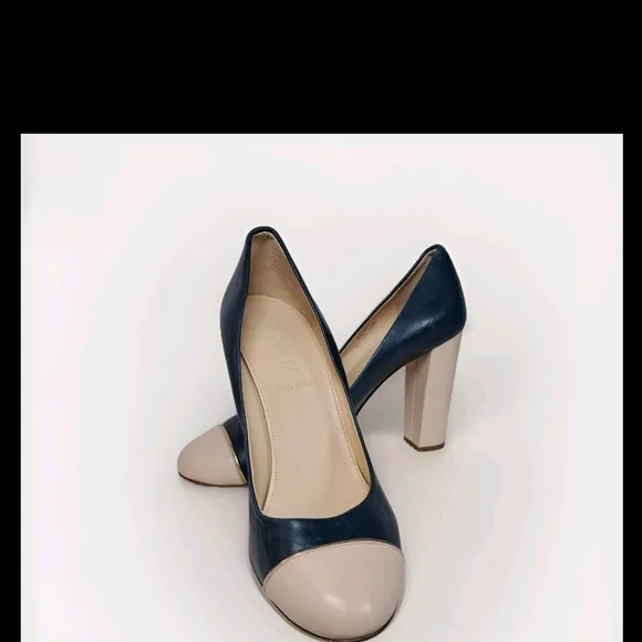 J. Crew Women's Navy and Cream Heels