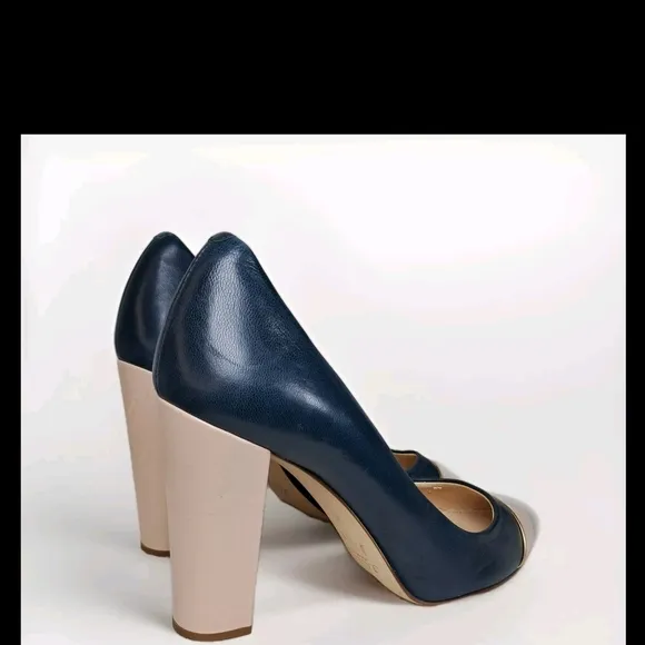 J. Crew Women's Navy and Cream Heels