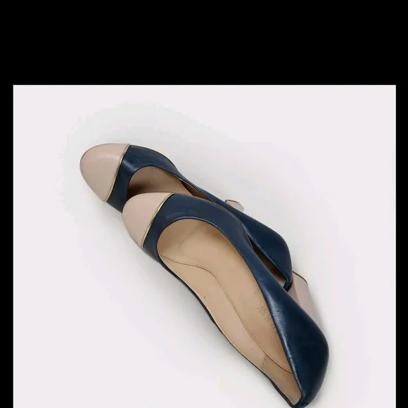 J. Crew Women's Navy and Cream Heels