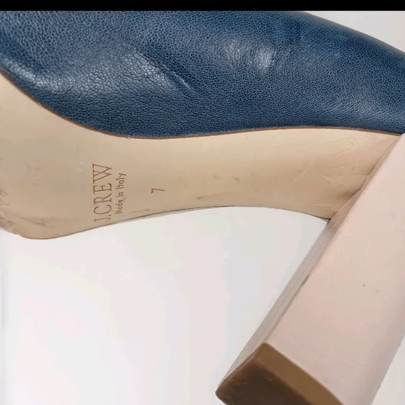 J. Crew Women's Navy and Cream Heels