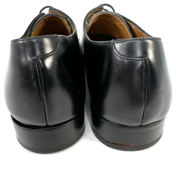 Jack Erwin Black Leather Oxfords Dress Shoes Made in Spain Men's 10.5D US
